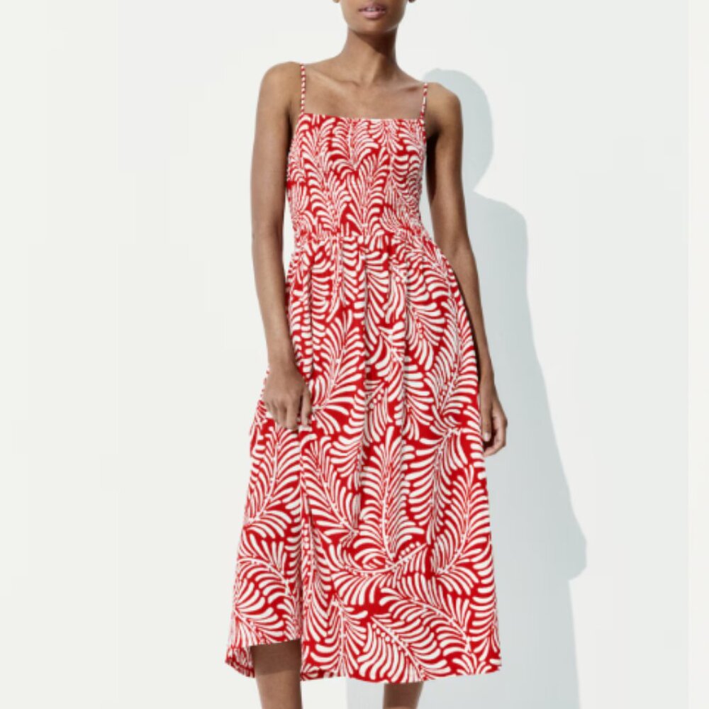 NWT H&M | Smocked Strappy Crinkle Sun Dress XS